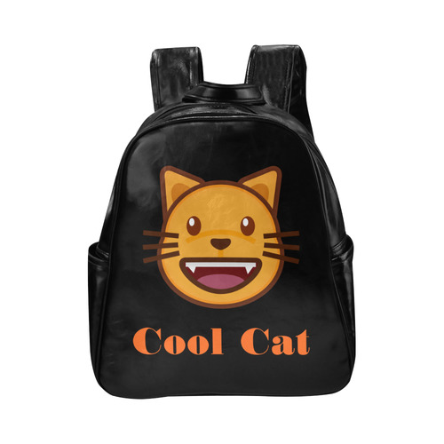Emoji Cool Cat Multi-Pockets Backpack (Model 1636)