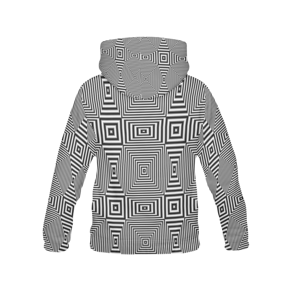 Flickering geometric optical illusion All Over Print Hoodie for Women (USA Size) (Model H13)