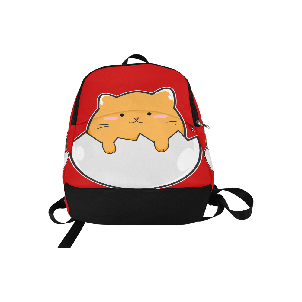 Happy Cartoon Cat Egg Fabric Backpack for Adult (Model 1659)