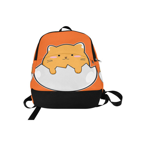 Happy Cartoon Cat Egg Fabric Backpack for Adult (Model 1659)