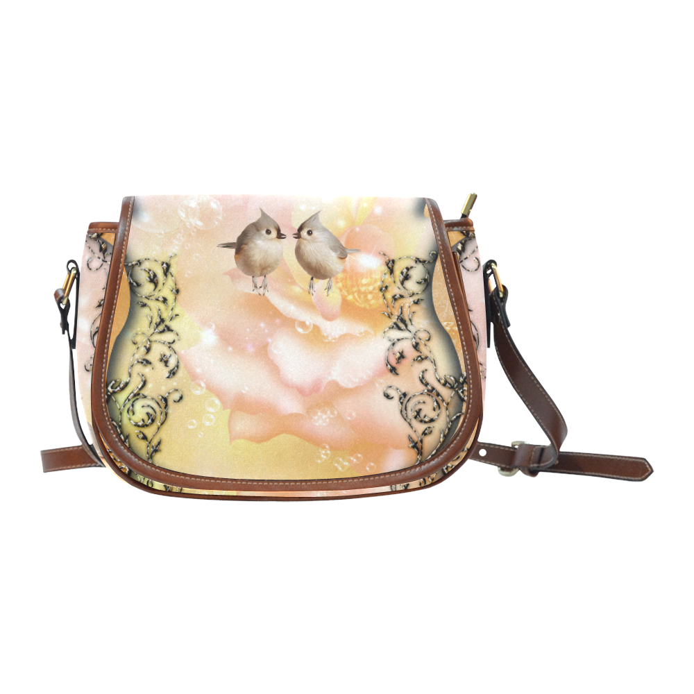 Cute little birds Saddle Bag/Small (Model 1649) Full Customization