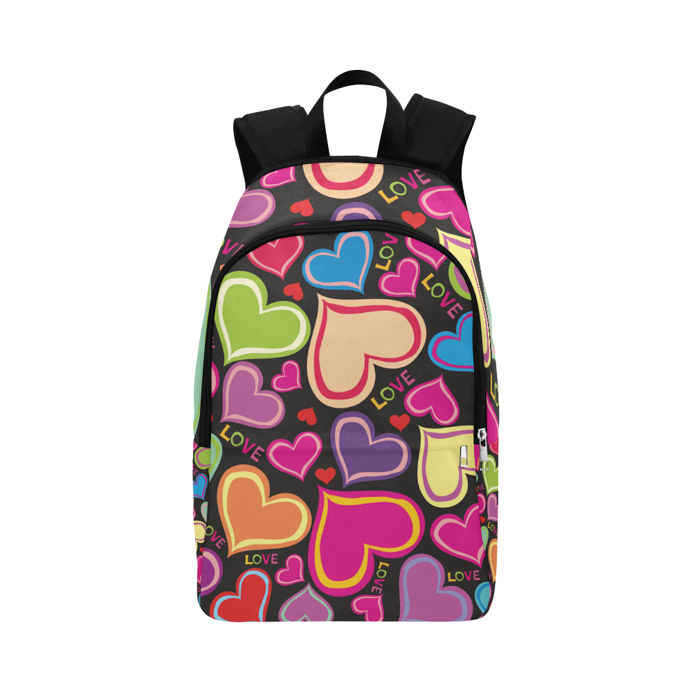 cute heart backgrounds Fabric Backpack for Adult (Model 1659)