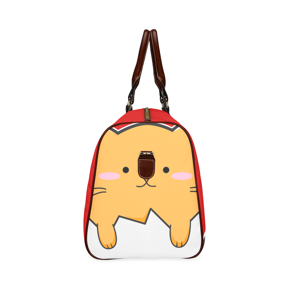 Happy Cartoon Cat Egg Waterproof Travel Bag/Small (Model 1639)