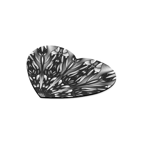 Black and white gothic lace mandala Upwards Version Heart-shaped Mousepad