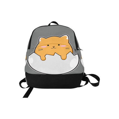 Happy Cartoon Cat Egg Fabric Backpack for Adult (Model 1659)