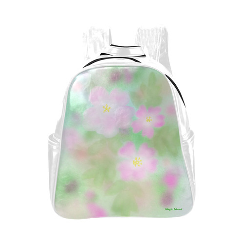 Pink Wild Roses. Inspired by the Magic Island of Gotland. Multi-Pockets Backpack (Model 1636)