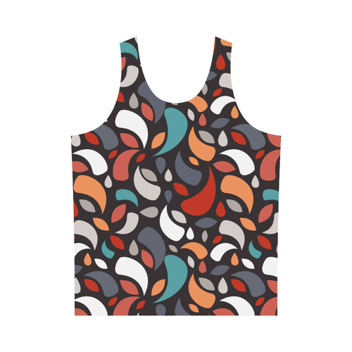 Colorful Leaves And Geometric Shapes All Over Print Tank Top for Men (Model T43)