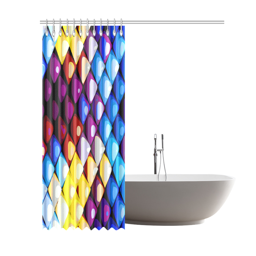 Abstract Colors Red Blue Yellow Purple Shower Curtain 69"x84"
