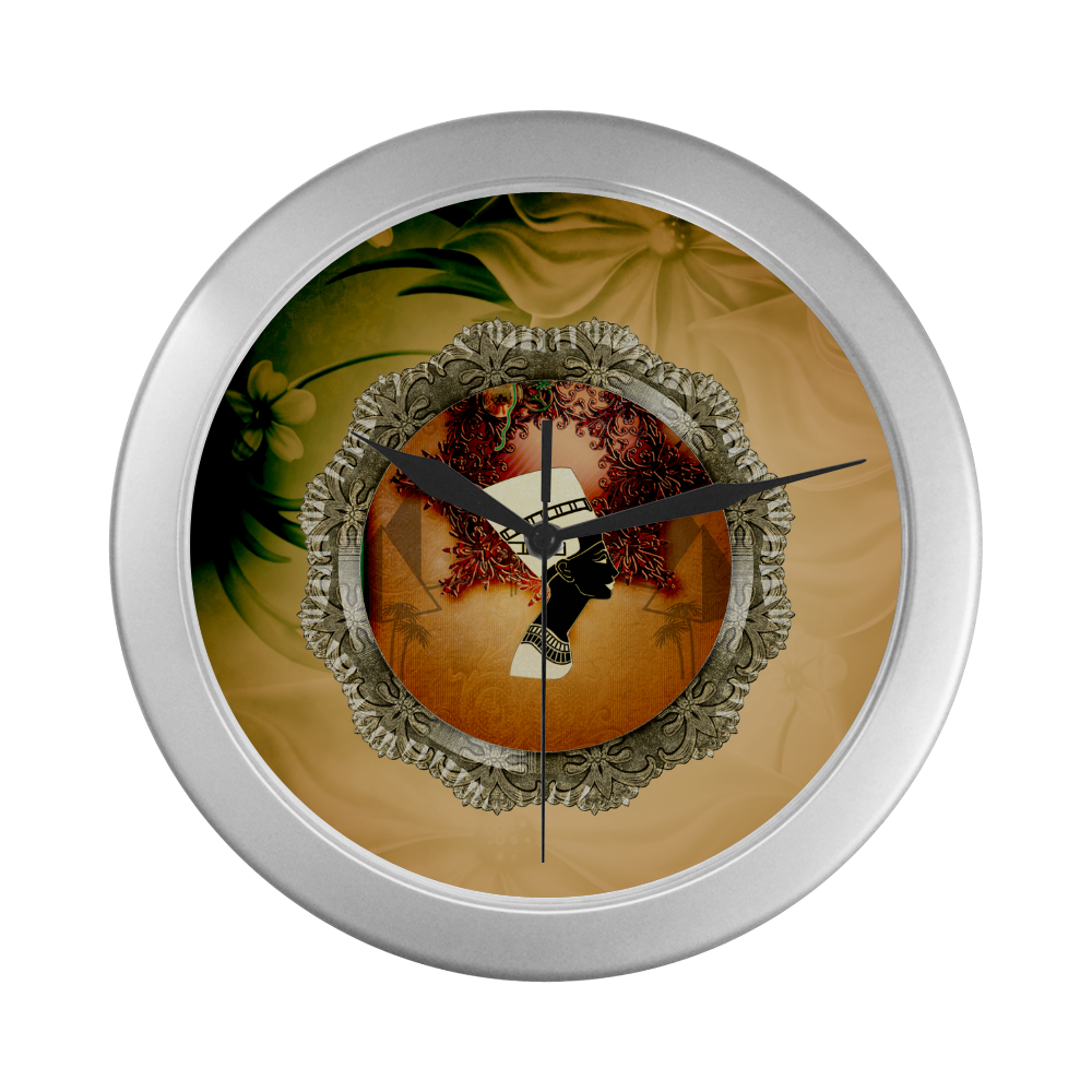 Isis... egyptian sign Silver Color Wall Clock