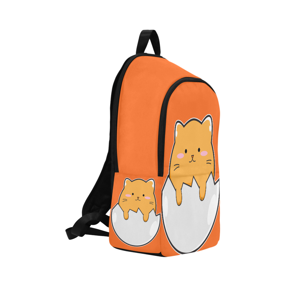 Happy Cartoon Cat Egg Fabric Backpack for Adult (Model 1659)