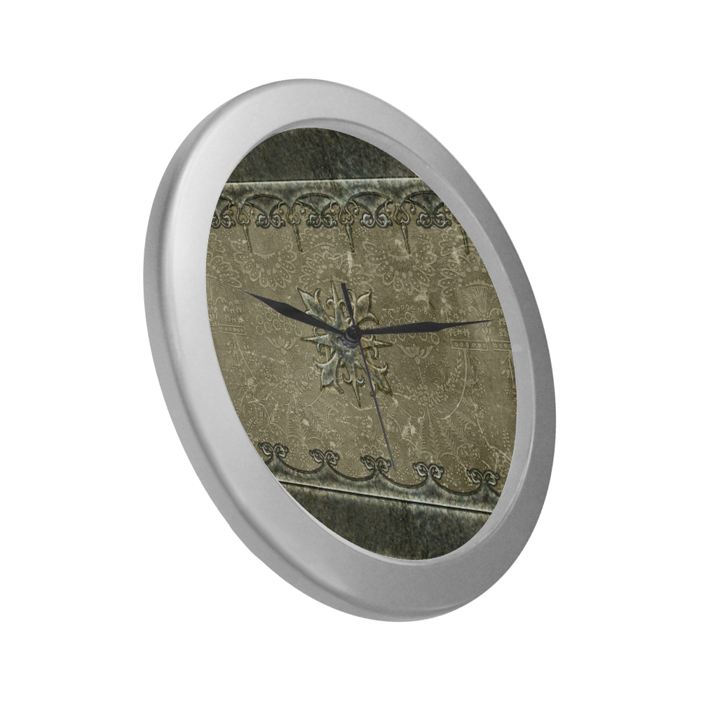 Elegant design with cross Silver Color Wall Clock
