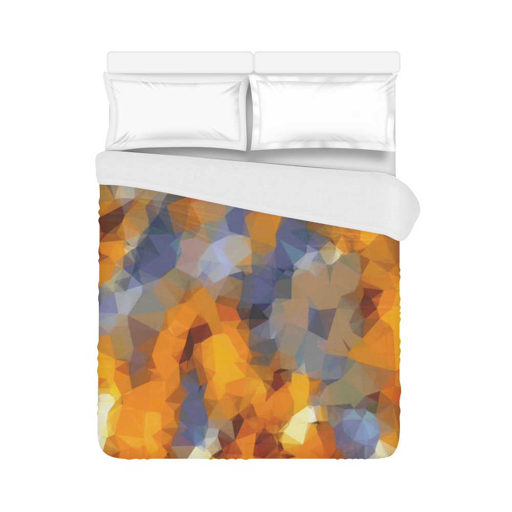 geometric abstract in orange brown blue Duvet Cover 86"x70" ( All-over-print)