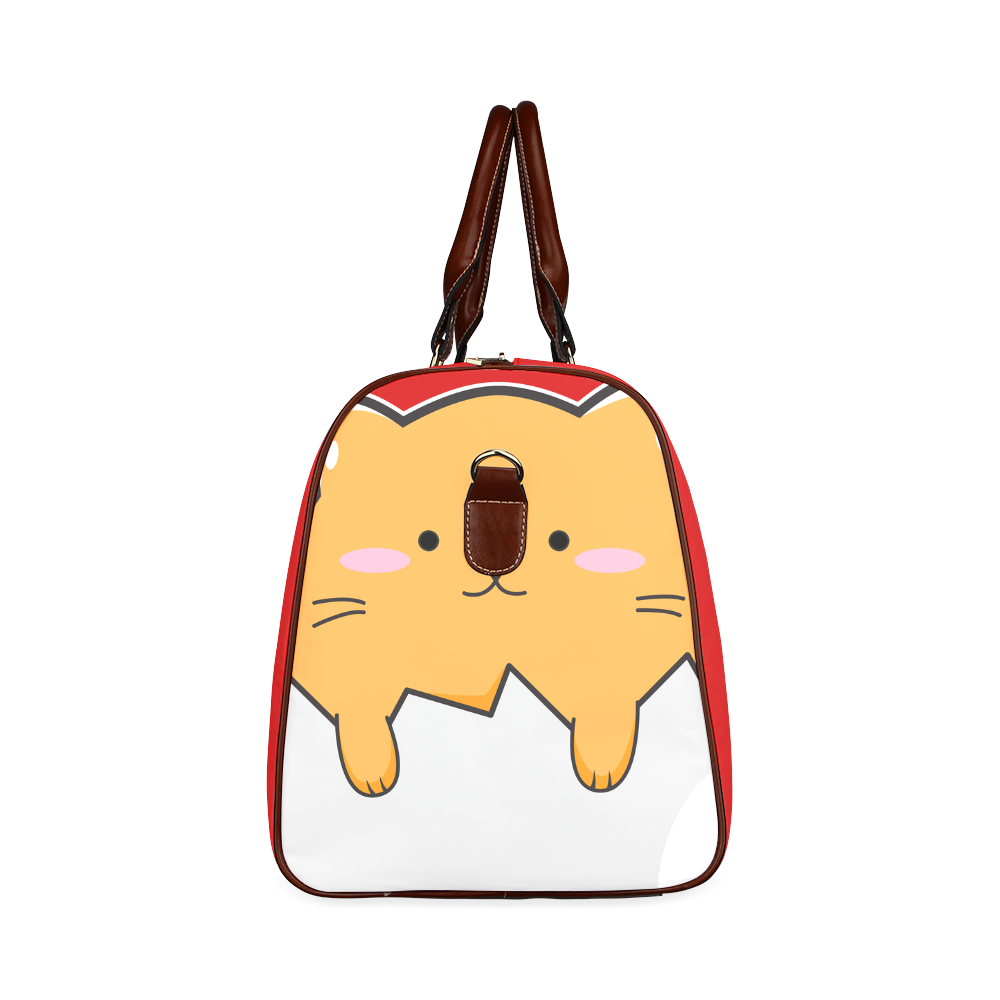 Happy Cartoon Cat Egg Waterproof Travel Bag/Small (Model 1639)