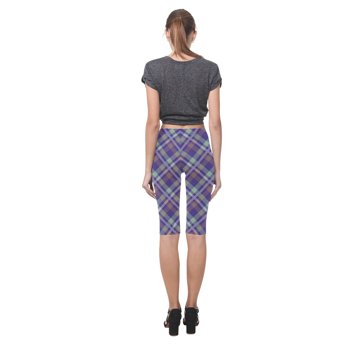 plaid Hestia Cropped Leggings (Model L03)