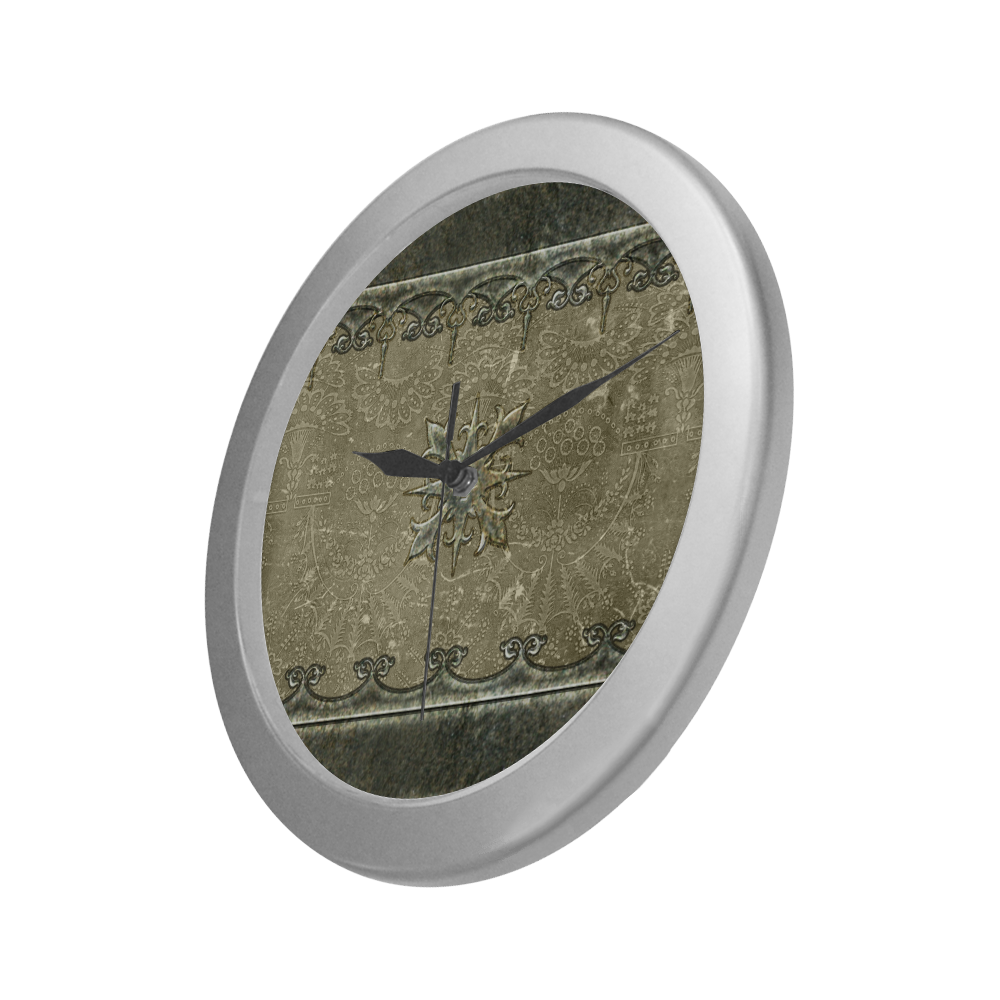 Elegant design with cross Silver Color Wall Clock