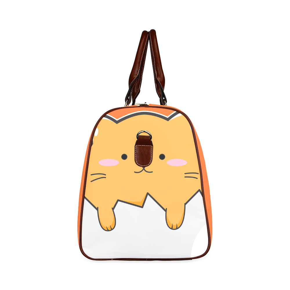 Happy Cartoon Cat Egg Waterproof Travel Bag/Small (Model 1639)