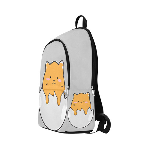 Happy Cartoon Cat Egg Fabric Backpack for Adult (Model 1659)