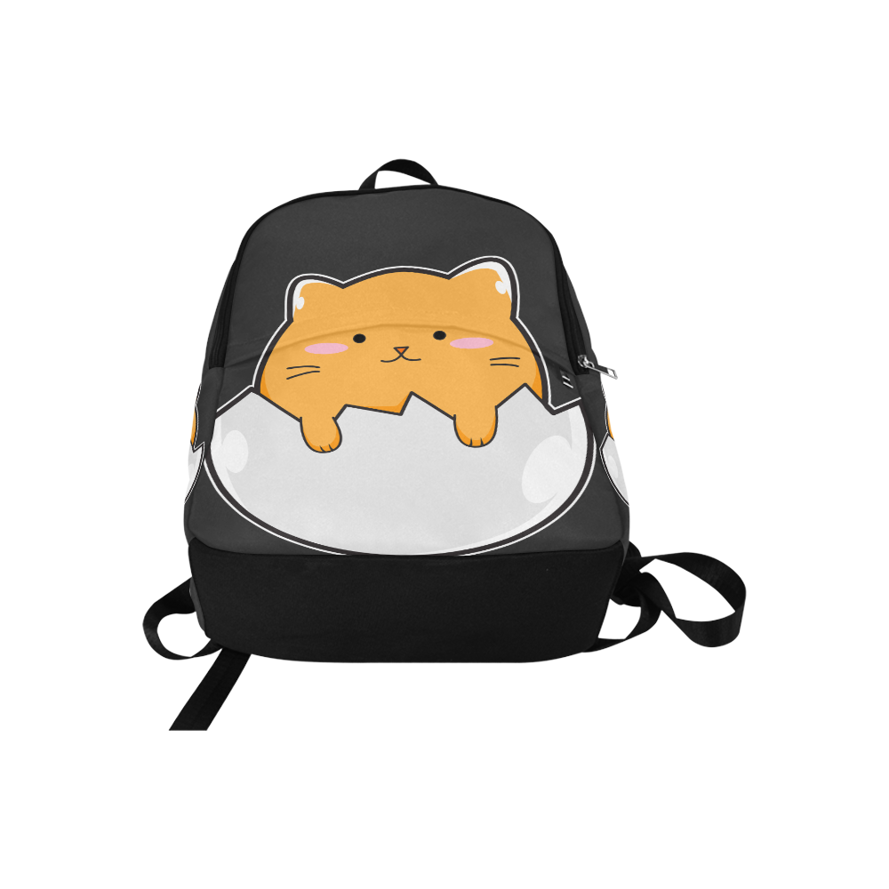 Happy Cartoon Cat Egg Fabric Backpack for Adult (Model 1659)