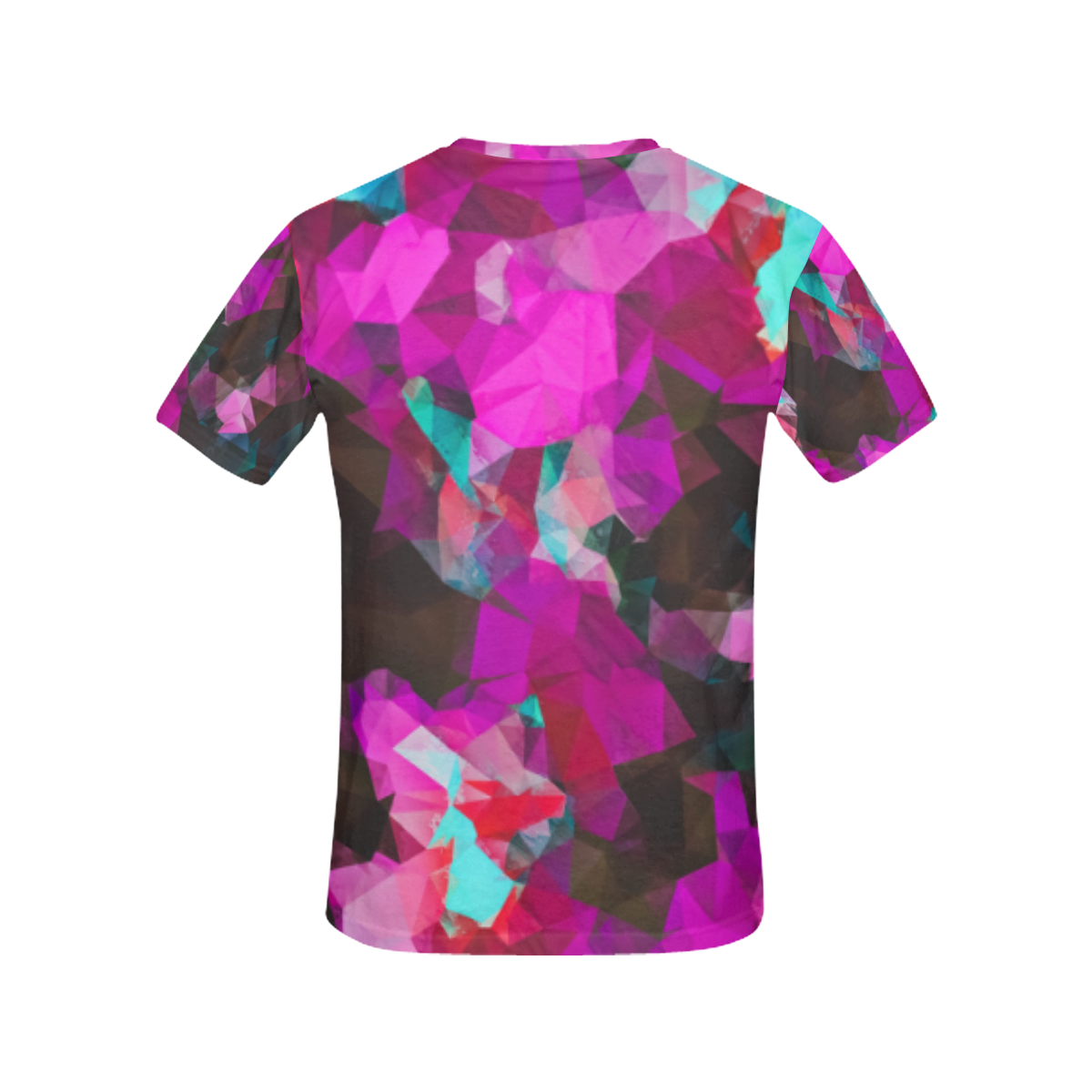 psychedelic geometric polygon abstract pattern in purple pink blue All Over Print T-Shirt for Women (USA Size) (Model T40)