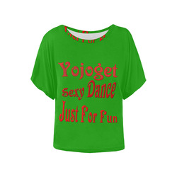 Yojoget Just For Fun Women's Batwing-Sleeved Blouse T shirt (Model T44)