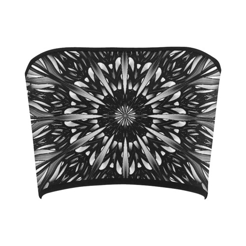 Black and white gothic lace mandala Black Back Version Bandeau Top