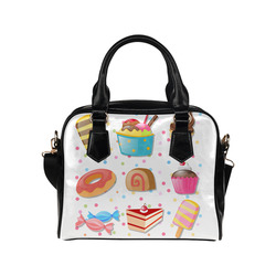 Colorful Ice Cream Candy Cake Donut Sweets Shoulder Handbag (Model 1634)