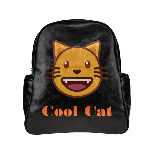 Emoji Cool Cat Multi-Pockets Backpack (Model 1636)