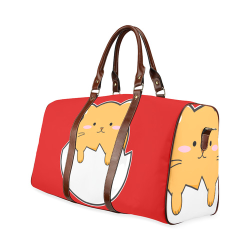 Happy Cartoon Cat Egg Waterproof Travel Bag/Small (Model 1639)