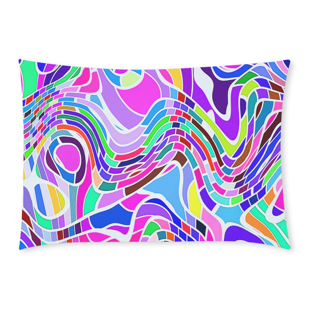 Abstract Pop Colorful Swirls Custom Rectangle Pillow Case 20x30 (One Side)
