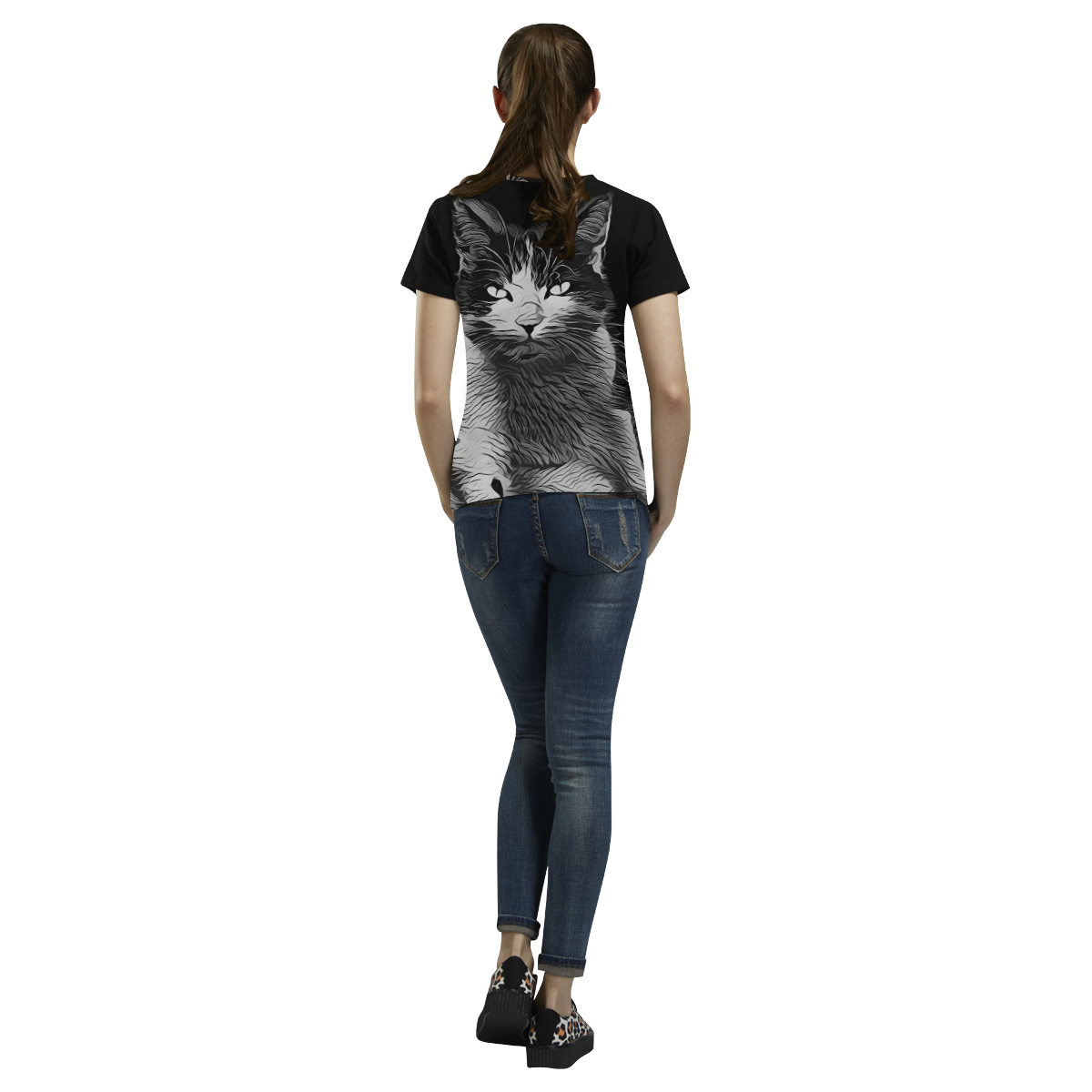 CAT V All Over Print T-Shirt for Women (USA Size) (Model T40)