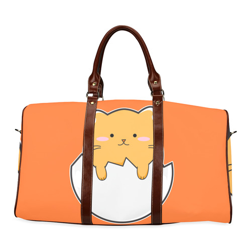 Happy Cartoon Cat Egg Waterproof Travel Bag/Small (Model 1639)