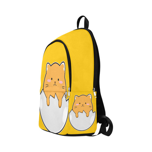 Happy Cartoon Cat Egg Fabric Backpack for Adult (Model 1659)