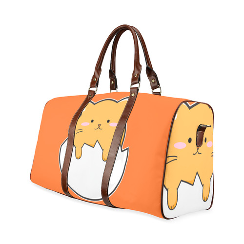 Happy Cartoon Cat Egg Waterproof Travel Bag/Small (Model 1639)