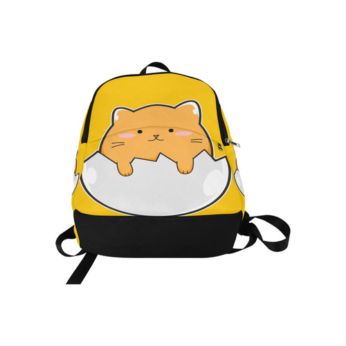 Happy Cartoon Cat Egg Fabric Backpack for Adult (Model 1659)