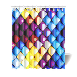Abstract Colors Red Blue Yellow Purple Shower Curtain 72"x84"
