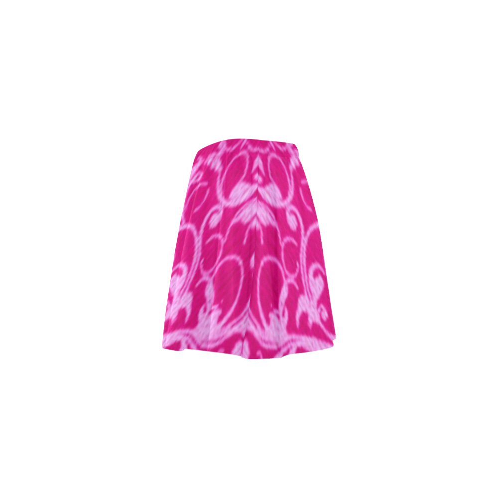 Hot Pink Swirls Mini Skating Skirt (Model D36)