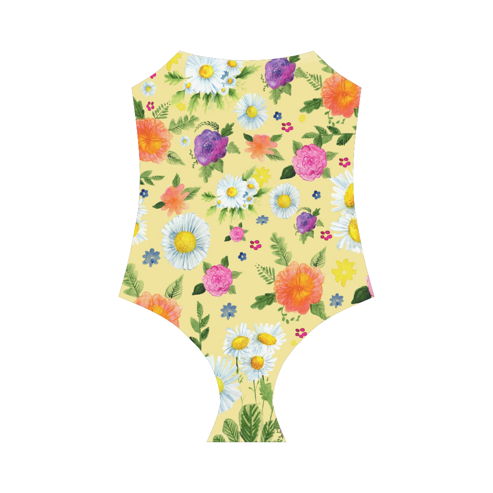 Daisy - Flowers Strap Swimsuit ( Model S05)