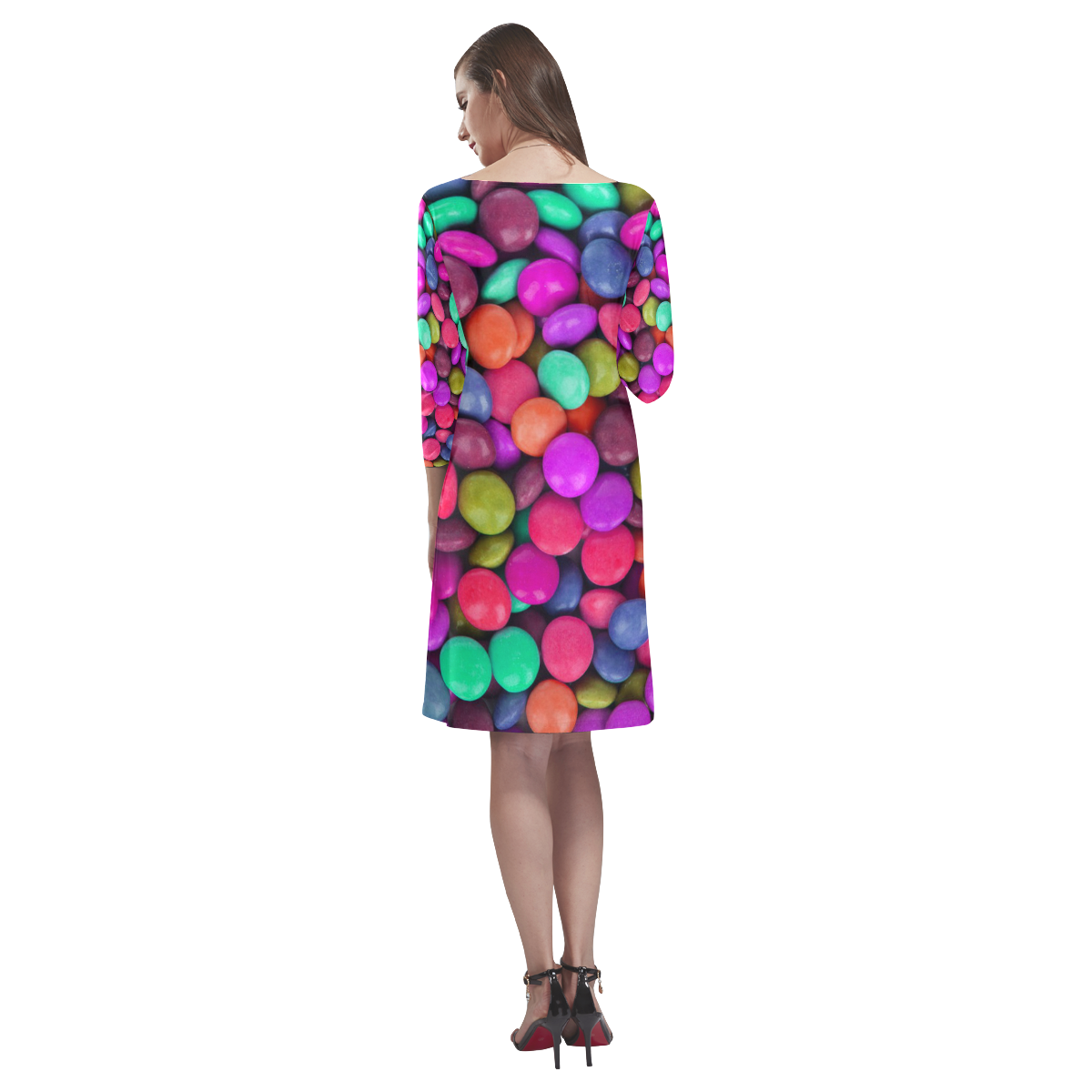 candy buttons Rhea Loose Round Neck Dress(Model D22)