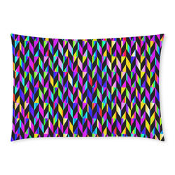 Purple Blue Rainbow Polygon Custom Rectangle Pillow Case 20x30 (One Side)