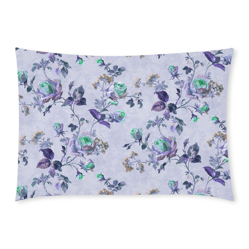 Victorian Vintage Roses Purple Custom Rectangle Pillow Case 20x30 (One Side)