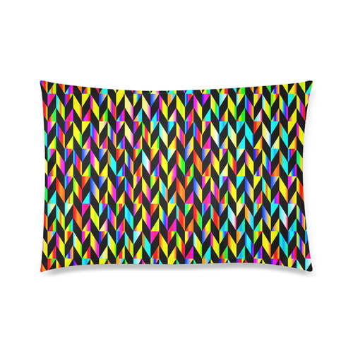 Neon Rainbow Polygon Custom Zippered Pillow Case 20"x30" (one side)
