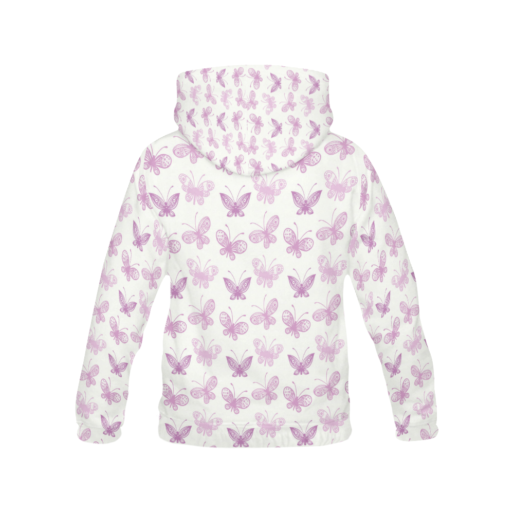 Fantastic Pink Butterflies All Over Print Hoodie for Women (USA Size) (Model H13)