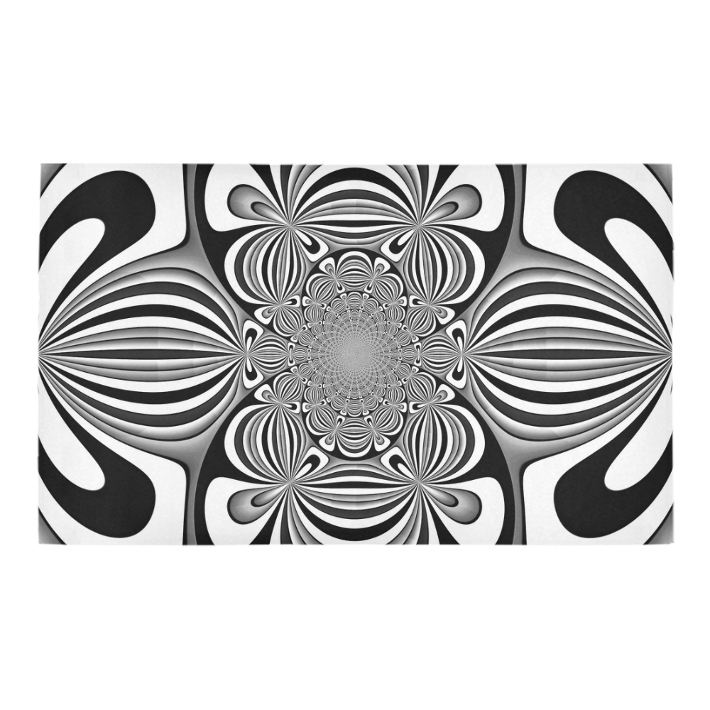 Shades of Grey Flower Ornament Azalea Doormat 30" x 18" (Sponge Material)