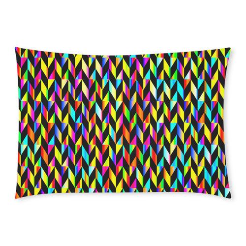 Neon Rainbow Polygon Custom Rectangle Pillow Case 20x30 (One Side)