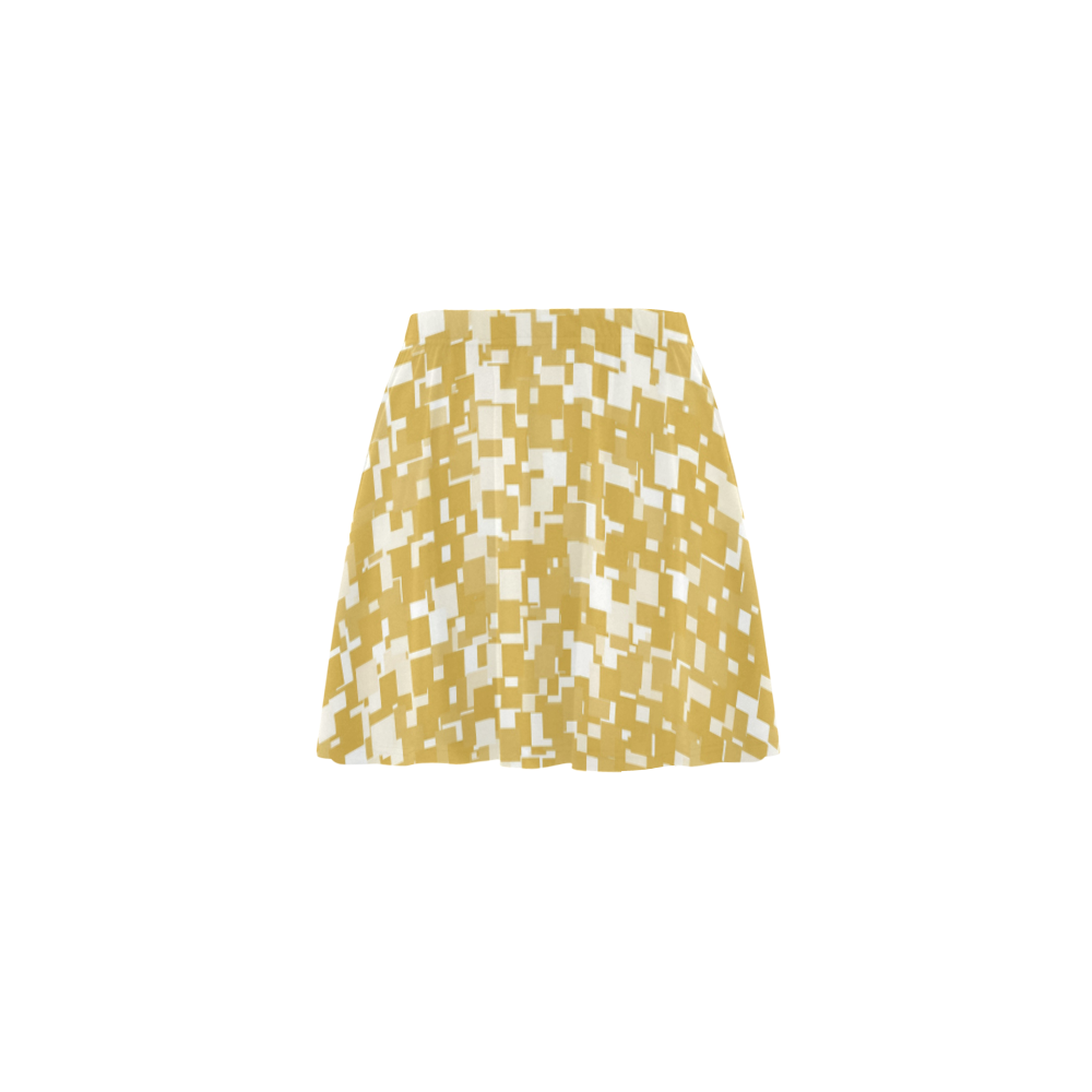Spicy Mustard Pixels Mini Skating Skirt (Model D36)