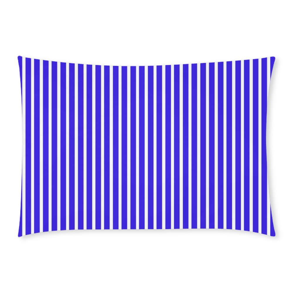 Blue White Candy Striped Custom Rectangle Pillow Case 20x30 (One Side)
