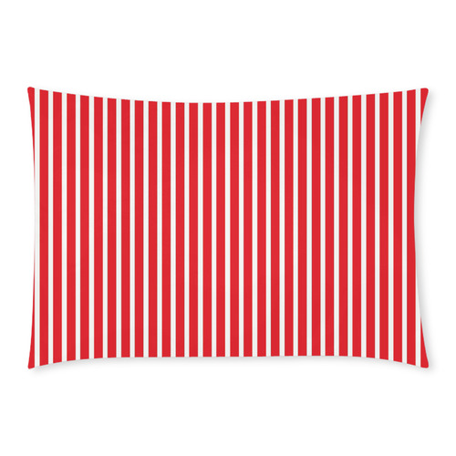 Red White Candy Striped Custom Rectangle Pillow Case 20x30 (One Side)