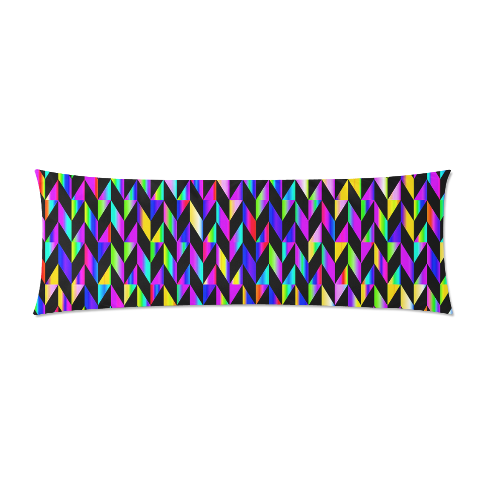 Purple Blue Rainbow Polygon Custom Zippered Pillow Case 21"x60"(Two Sides)