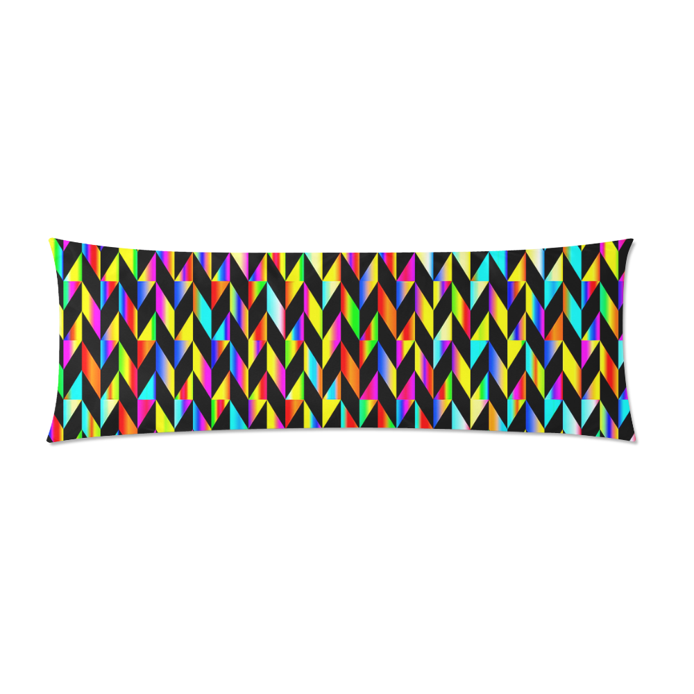 Neon Rainbow Polygon Custom Zippered Pillow Case 21"x60"(Two Sides)