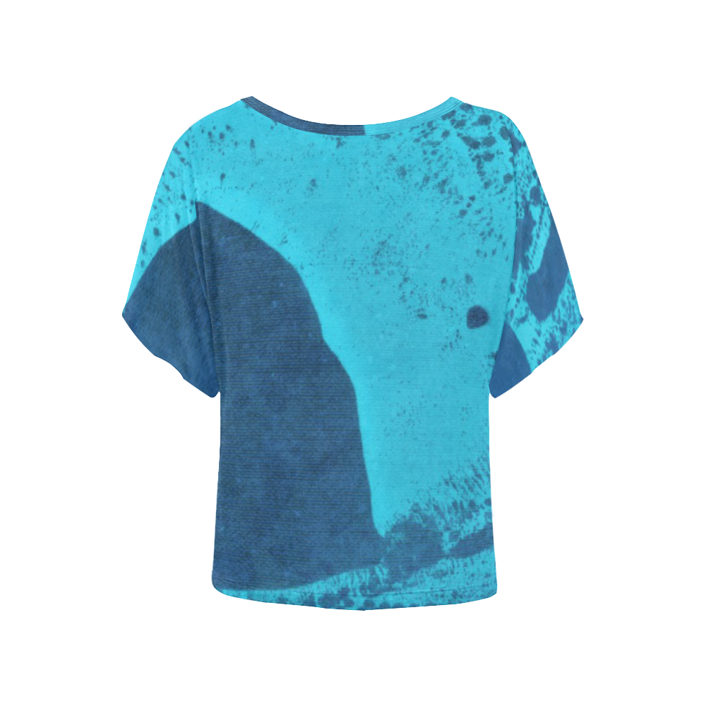 ZONE BLUE Women's Batwing-Sleeved Blouse T shirt (Model T44)